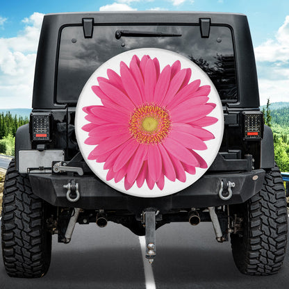 Petthouse | Tire Cover Pink Gerber Daisy Spare Tire Cover Dust Proof Waterproof Wheel Tire Cover Fit Trailer