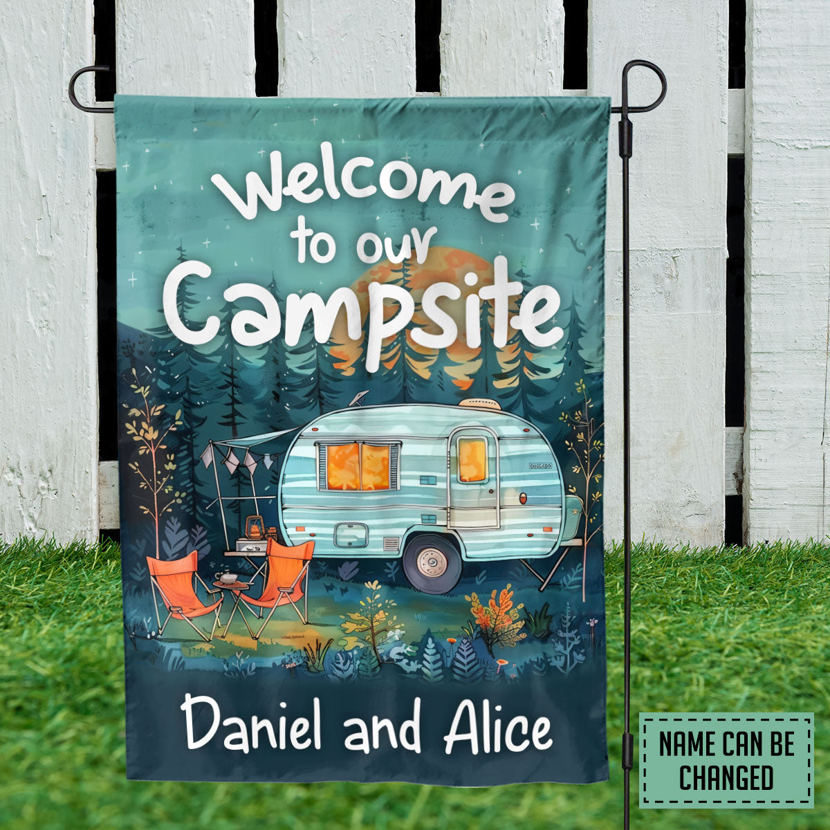 Petthouse | Personalized Camping Flag, Custom Garden Flag, Welcome To Our Camper Flag, Campsite Flag, Camping Gift