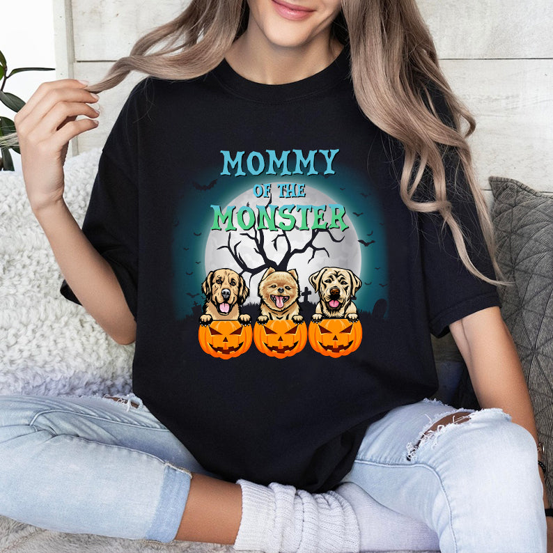 Petthouse | Personalized Dog Mom Monsters Halloween T Shirt, Dog Mommy Of The Monsters Dog Monster