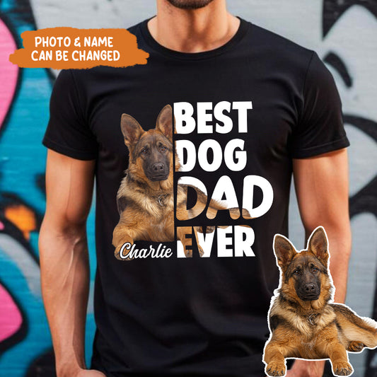 Petthouse | Best Dog Dad Ever T Shirt, Custom Photo Dog, Father's Day Gift