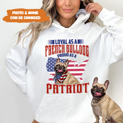 Petthouse | Personalized Dog Photo Proud As A Patriot T Shirt,  4th Of July Shirt Gift For Dog Lover