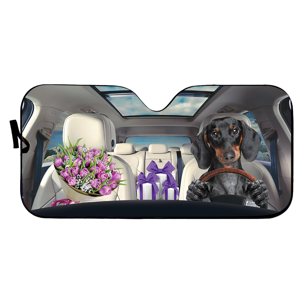 Petthouse | Dog Sunshade Customized Windshield Sunshade Dachshund Gift To Dog Mom Car Sun Shade Windshield