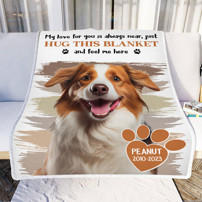 Petthouse | Personalized Pet Portrait Throw Blanket For Dog Owner, Memorial Dog Picture Blanket, Sympathy Gifts For Dog