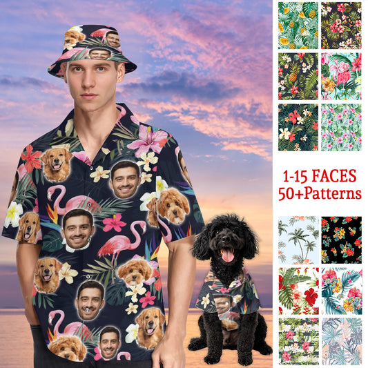 Petthouse | Custom Hawaiian Shirt With Face Funny Tropical Floral Hawaiian Shirts For Men