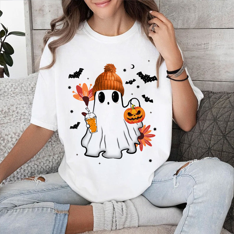 Petthouse | Halloween Ghost Shirt, Cute Ghost Shirt, Womens Halloween Shirt, Spooky Season Shirt