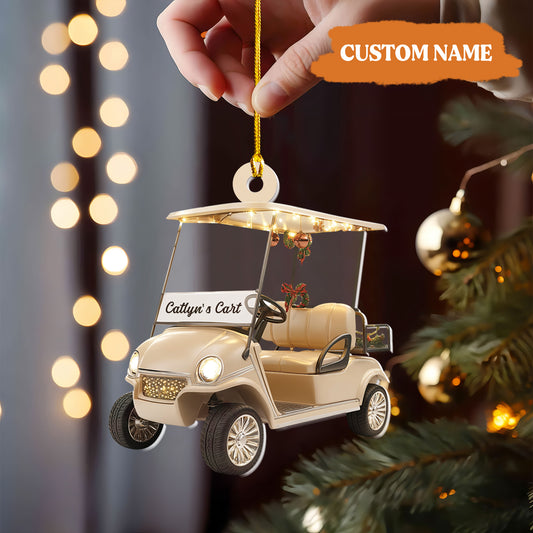 Petthouse | Custom Golf Cart Christmas Ornaments, Golf Cart Flat 2d Ornament, Xmas Tree, Gift For Golf Lovers