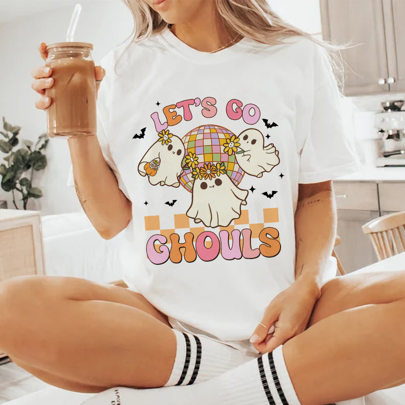 Petthouse | Halloween Let's Go Ghouls Shirt, Groovy Ghost Halloween T-shirt, Spooky Season Shirt