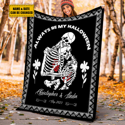 Petthouse | Boyfriend Gifts Gothic Skeleton Blanket Personalized Christmas Couple Gifts For Him Valentine Day