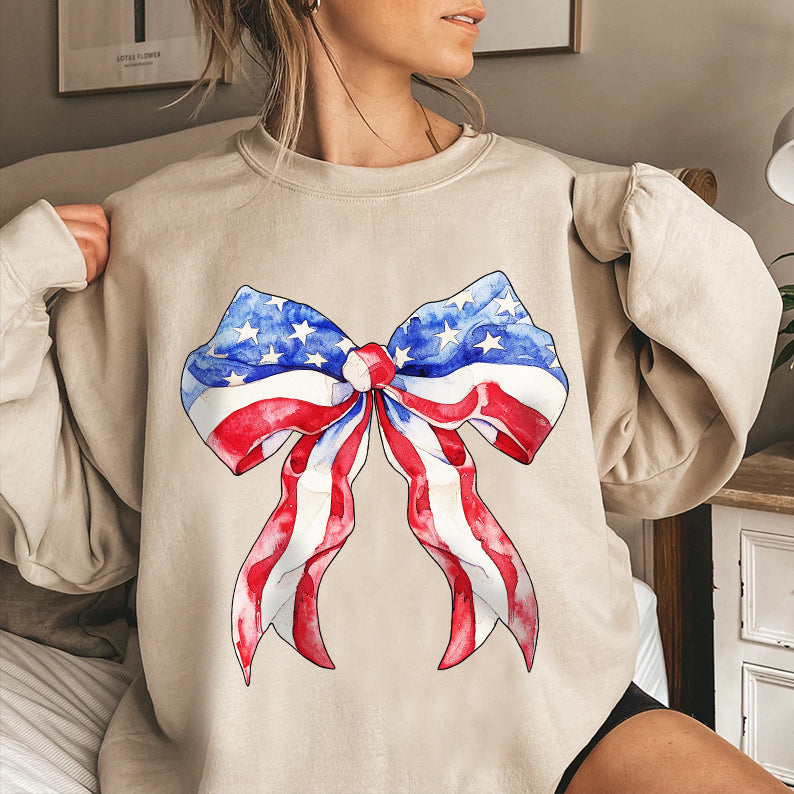 Petthouse | Coquette 4th Of July Shirt, Usa Tshirt, Retro 4th Of July Coquette Bow Tee, Patriotic Shirt