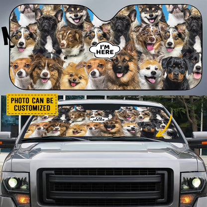 Petthouse | Customizable Gift Dog Sunshade German Shepherd I’m Here Car Sunshade Sun Visor For Car Windshield