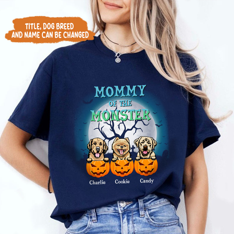 Petthouse | Personalized Dog Mom Monsters Halloween T Shirt, Dog Mommy Of The Monsters Dog Monster