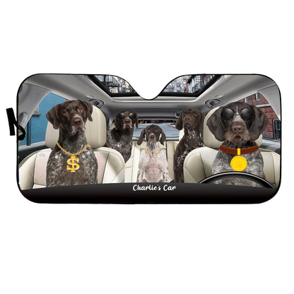 Petthouse | German Shorthaired Pointer Windshield Sun Shade Crazy Rich Dog Car Window Sunshade Gift For Dog