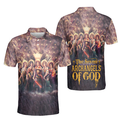 Petthouse | The Seven Archangels Of God Polo Shirt Jesus God Christian Sport Shirts Religious Gift Idea