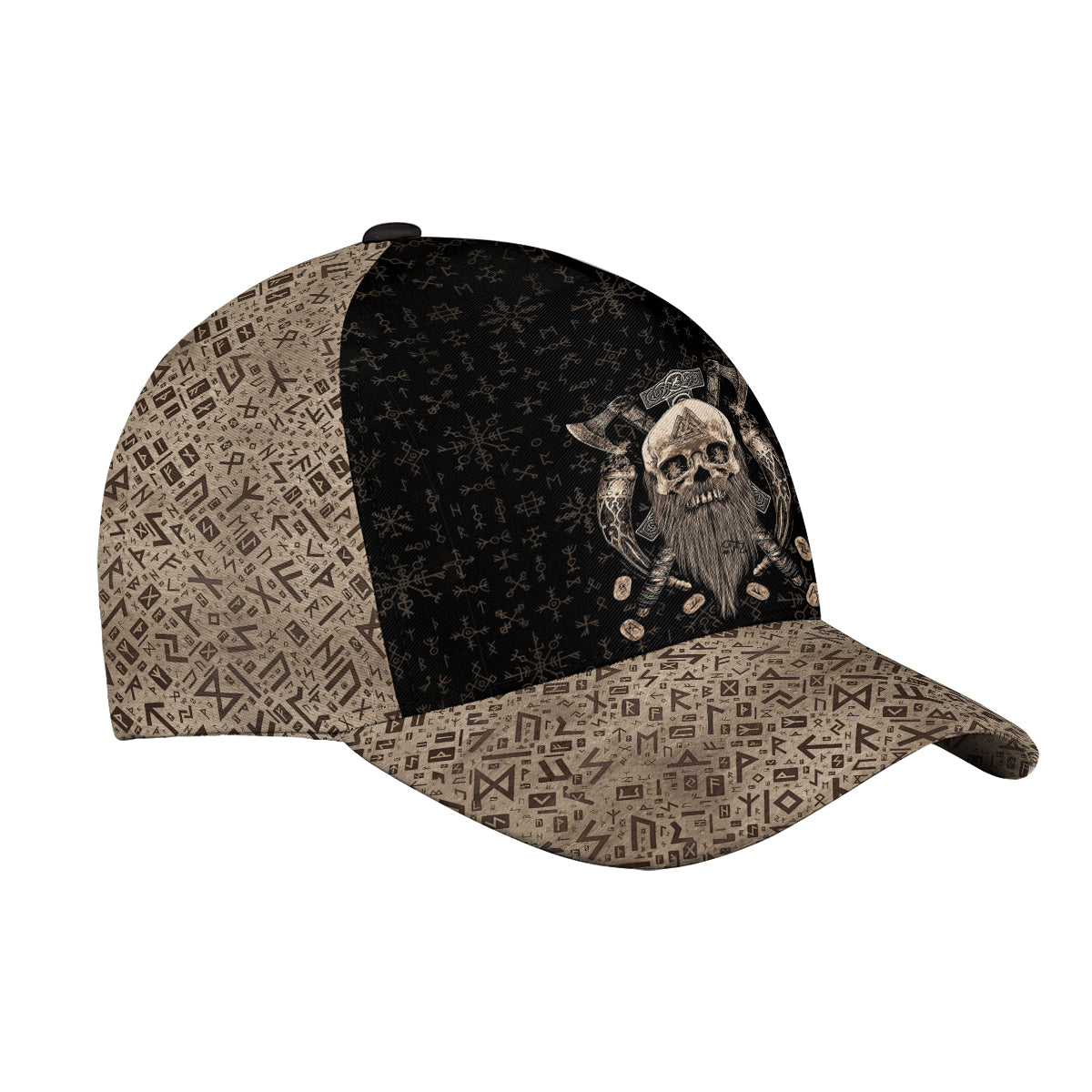 Petthouse | Viking Warrior Skull Baseball Cap Viking Doodle Pattern Baseball Cap Viking Style Best Gift