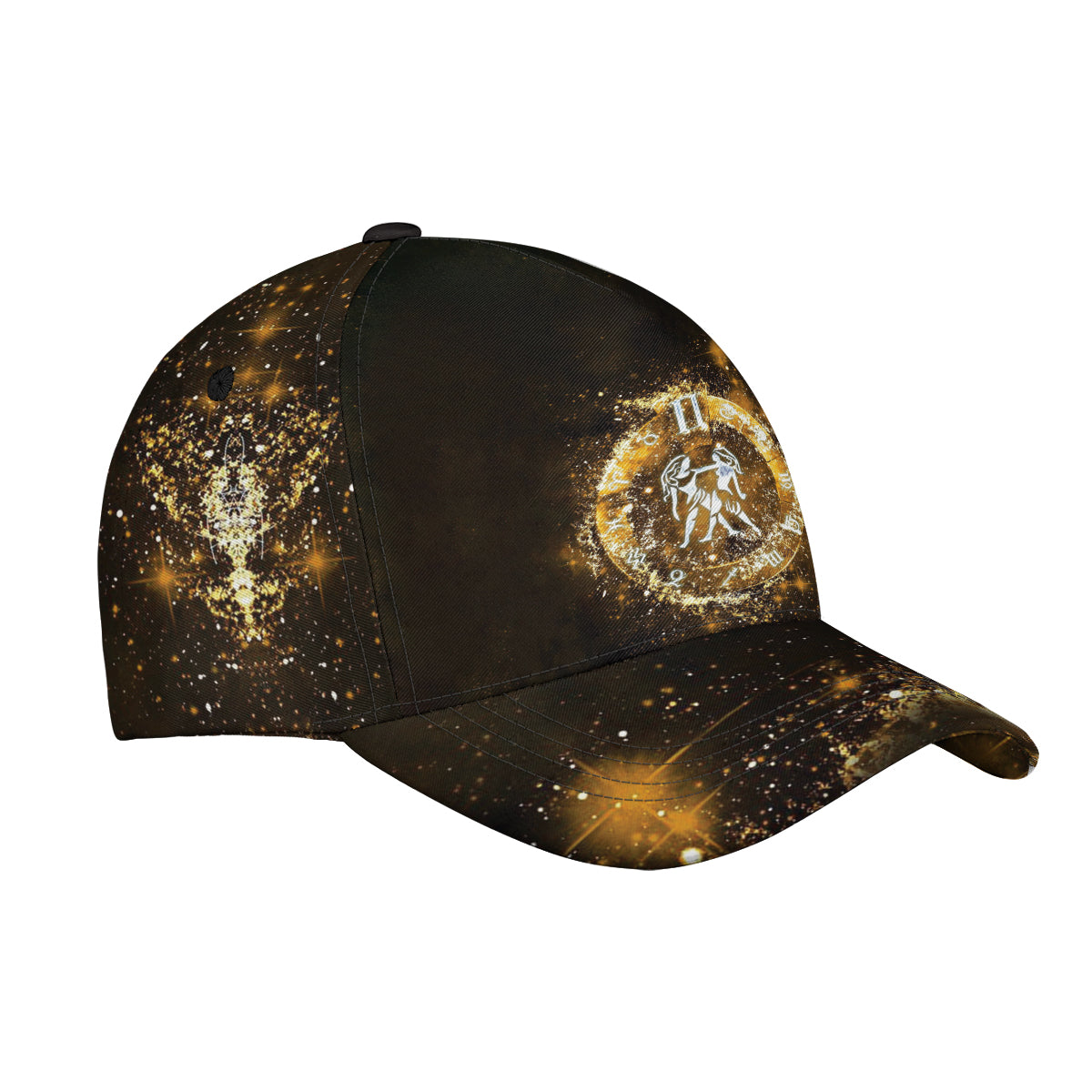 Petthouse | Gemini Zodiac Pattern Baseball Cap Zodiac Printed Baseball Cap Glitter Pattern Cap Zodiac Lover Gift