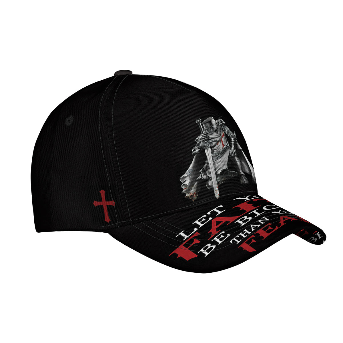 Petthouse | Christ Knight Baseball Cap Jesus Warrior Baseball Cap Let Your Faith Be Bigger Than Your Fear