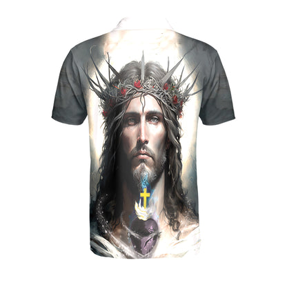 Petthouse | Jesus Christian King Polo Shirt Jesus God Religion Heaven Sport Shirt Religious Gift Christmas Gift