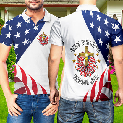 Petthouse | Eagle Cross Usa Flag Polo, American Flag Polo Shirt, Independence Day, American Pride