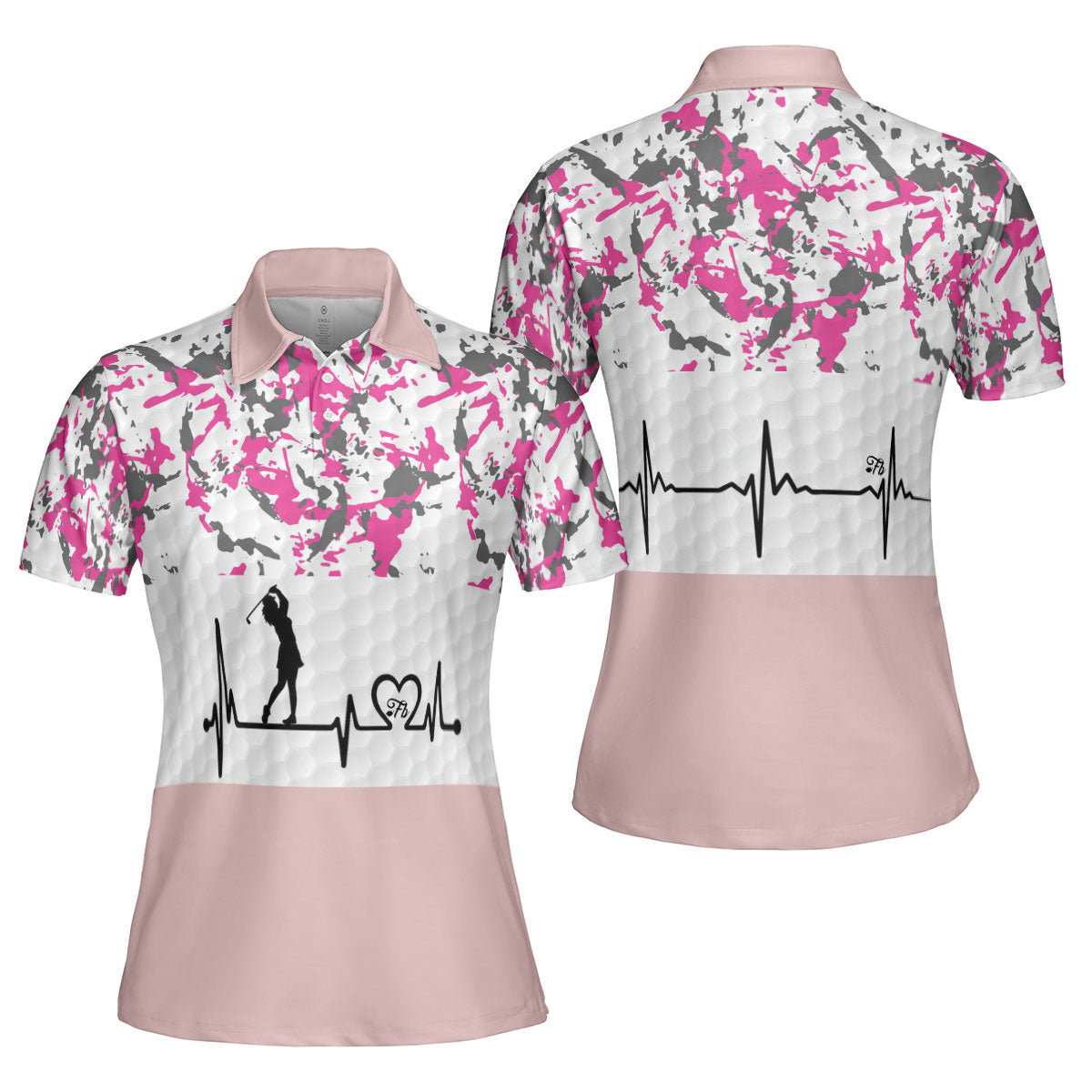 Petthouse | Golf Camo Polo Shirt Golf Girl Polo Shirt Unisex Golf Heartbeat Shirt Golf Player Gift