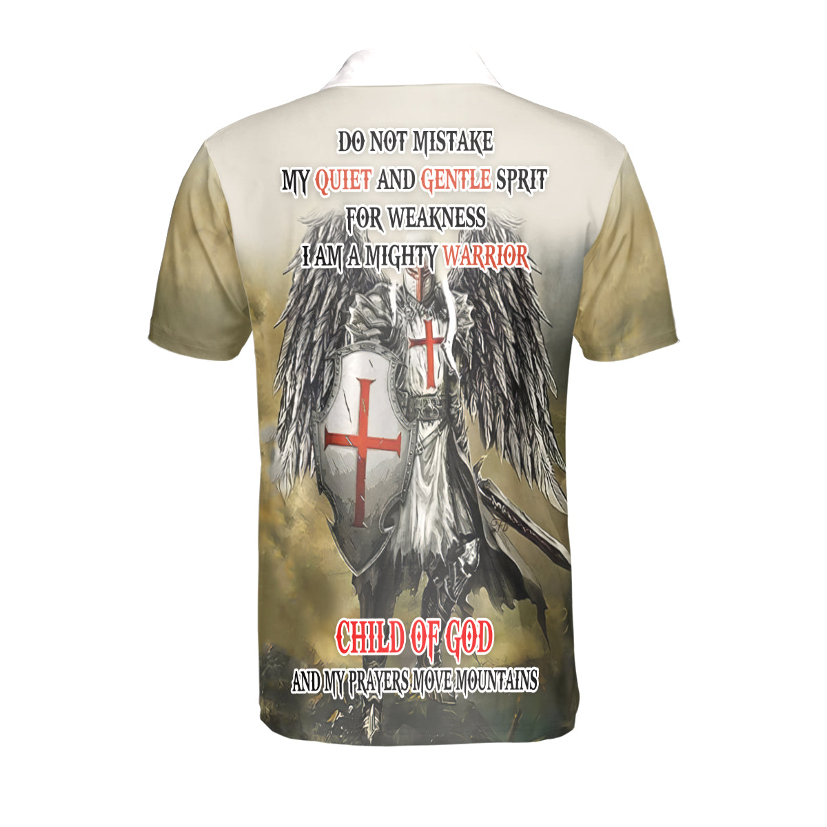 Petthouse | Christian Knight Templar Warrior Polo Shirt Child Of God Sport Shirt Religious Gift Idea