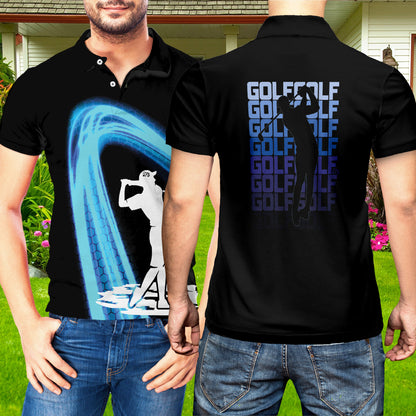 Petthouse | Golf Player Printed Polo Shirt, Golfer Christmas Fans Gift Dad Gift Idea Printed