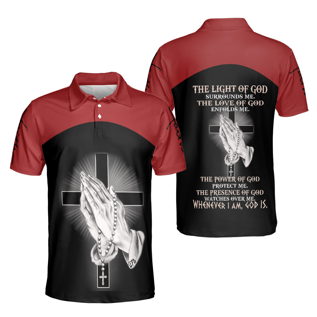 Petthouse | Jesus Faith Over Fear Polo Shirt Christian Prayer Polo Shirt Cross Faith Polo Shirt Unisex