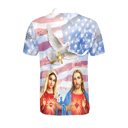 Petthouse | Mary Mother And Jesus Christ Us Polo Shirt Sacred Heart Jesus Sport Shirt Family Members Gift