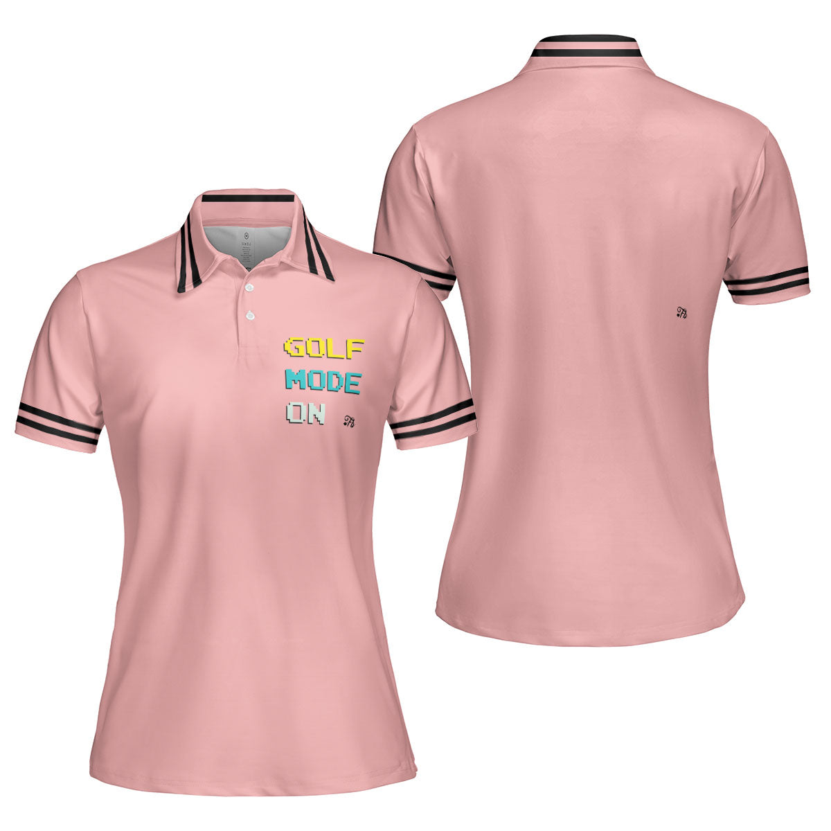 Petthouse | Golf Mode On Polo Shirt Pink Polo Shirt For Women Golf Girl Gift Golfer Girl Polo Shirt Unisex