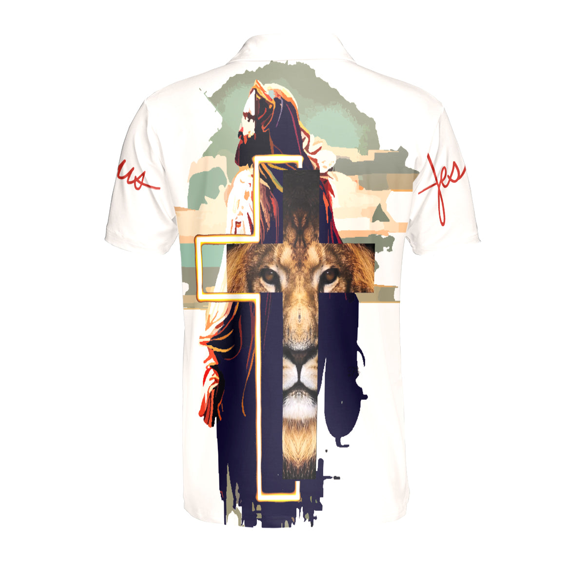 Petthouse | Jesus Christian And Lion Polo Shirt Lion Of Judah Sport Shirt Christian Lovers Gift Religious Gift