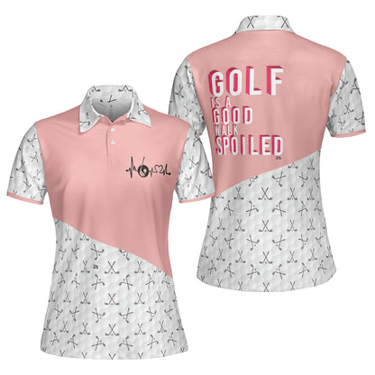 Petthouse | Golf Heartbeat Polo Shirt Golf Is Good Polo Shirt Golf Icon Polo Shirt For Women Golf Girl Gift