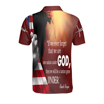 Petthouse | Jesus Christian American Flag Polo Shirt Christian God Sport Shirt Jesus Lovers Gift Religious Gift