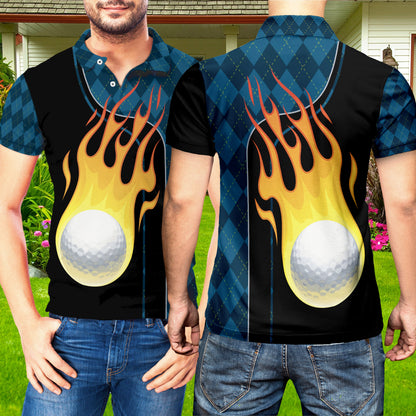 Petthouse | Golf On Fire Polo Shirt Golf Player Unisex Polo Golf Lover Gift Unisex Polo Shirt