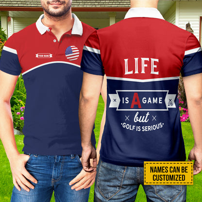 Petthouse | Customized Golf Ball American Flag Polo Shirt Unisex Men Gift Boyfriend Gift