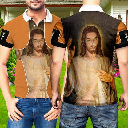 Petthouse | Jesus Christ Polo Shirt Jesus Portrait Art Gift For Christian Unisex Polo Shirt