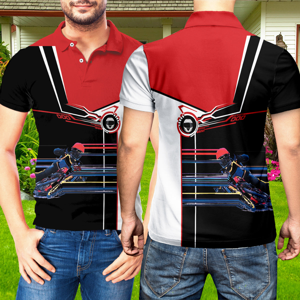 Petthouse | Motorcycle Racing Polo Shirt Colorful Biker Unisex Polo Shirt Racing Lover Gift