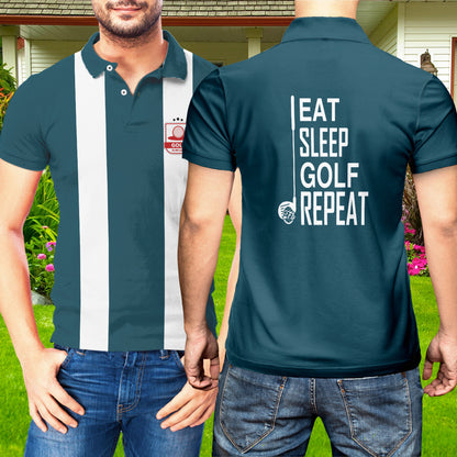 Petthouse | Golf Polo Shirt Eat Sleep Golf Repeat Golf Player Gift Unisex Polo Shirt