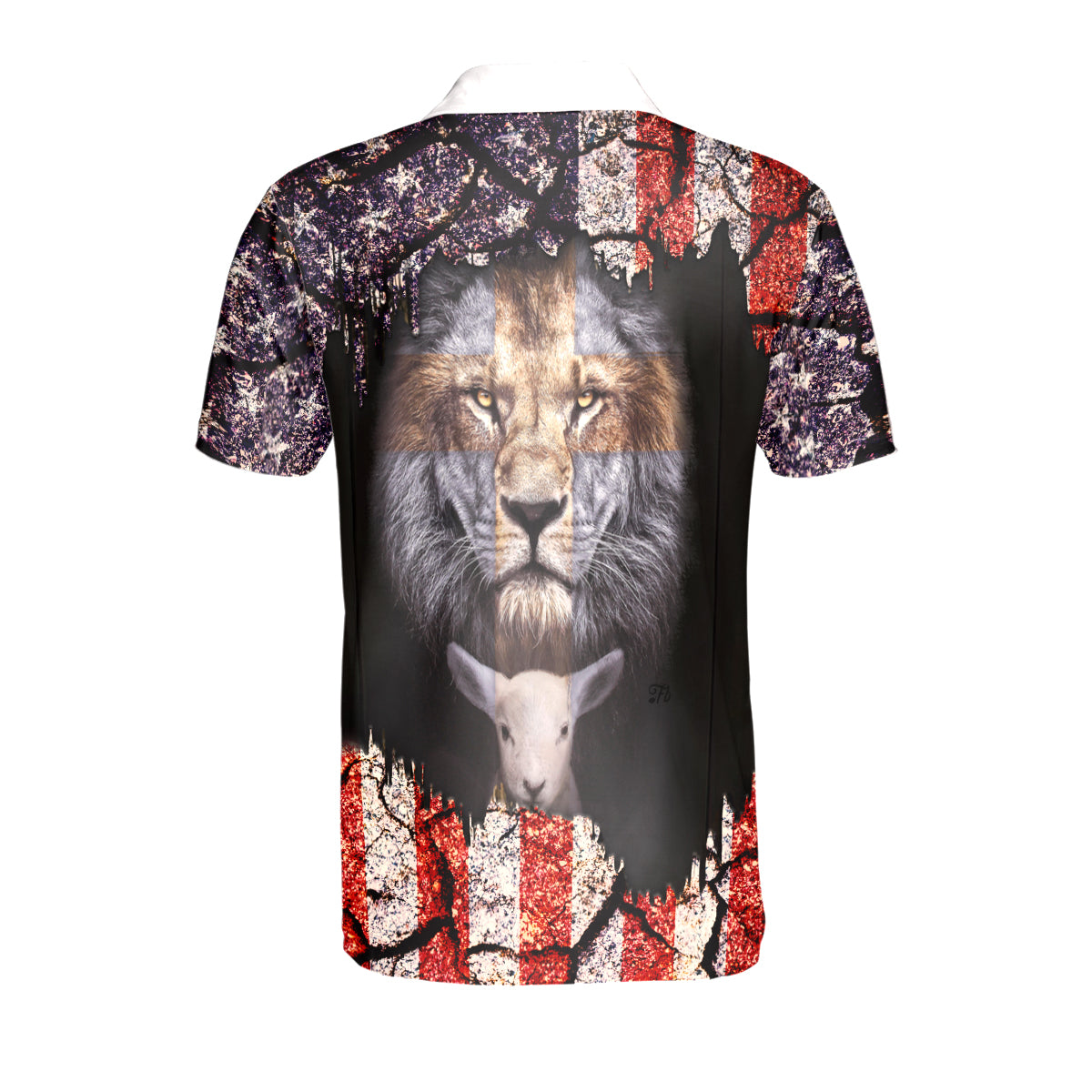 Petthouse | Lion Of Judah Lamb Of God American Flag Polo Shirt Jesus God Christian Short Sleeve Shirts Dad Gift