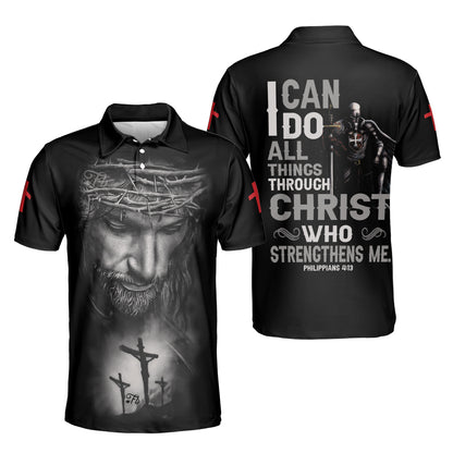 Petthouse | Christ God Artwork Polo Shirt I Can Do All Things Polo Shirt Christian Best Gift