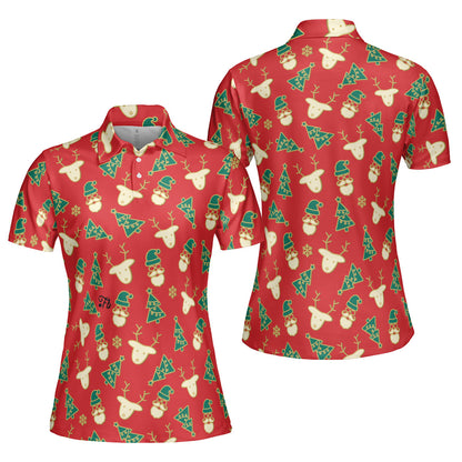 Petthouse | Christmas Polo Shirt Christmas Pattern Polo Shirt Santa Icon Polo Shirt Unisex Xmas Gift