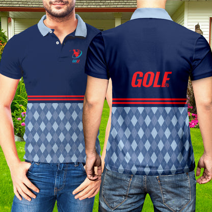 Petthouse | Golf Polo Shirt, Golf Logo Polo Shirt, Golf Raglan Pattern Polo, Golf Player Gift Idea