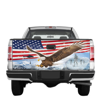 Petthouse | American Flag Bald Eagle Truck Tailgate Wrap Vinyl Graphic Decal Patriotic Car Decorations