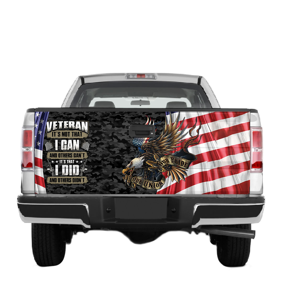 Petthouse | Veteran It's Not That I Can Tailgate Wrap American Eagle Truck Decal Patriots Car Accessories