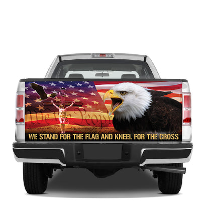 Petthouse | Eagle American Flag Tailgate Wrap We Stand For The Flag Tailgate Decal Jesus Christ