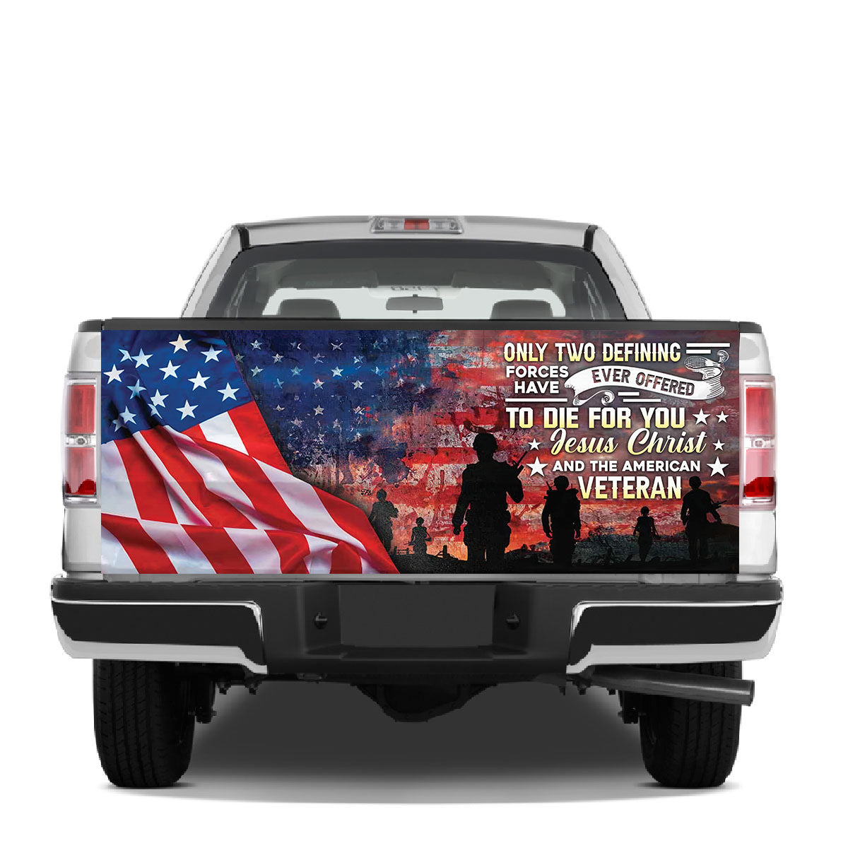 Petthouse | American Flag Veteran Only Two Defining American Flag Tailgate Wrap American Patriot Tailgate Decal