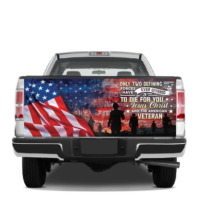 Petthouse | American Flag Veteran Only Two Defining American Flag Tailgate Wrap American Patriot Tailgate Decal