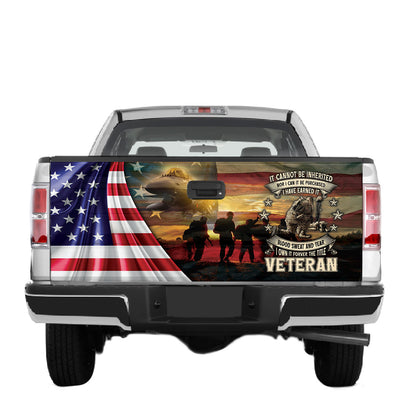 Petthouse | Fallen Warrior Sunset American Flag Truck Tailgate Wrap American Flag Tailgate Mural Car Decor