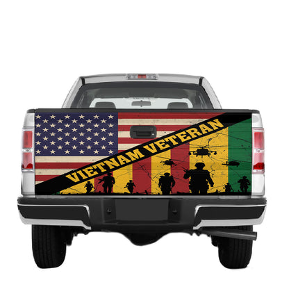 Petthouse | Vietnam Veteran Truck Tailgate Wrap American Flag Tailgate Vinyl Graphic Wrap Car Decorations