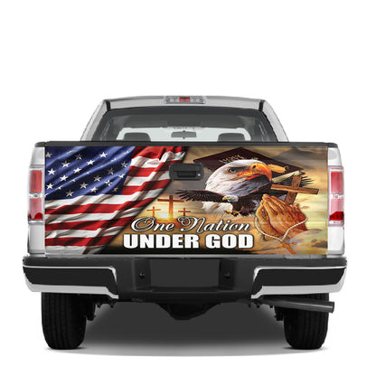 Petthouse | Bald Eagle American Patriot Bible One Nation Under God Tailgate Wrap Vinyl Graphic Decal Sticker