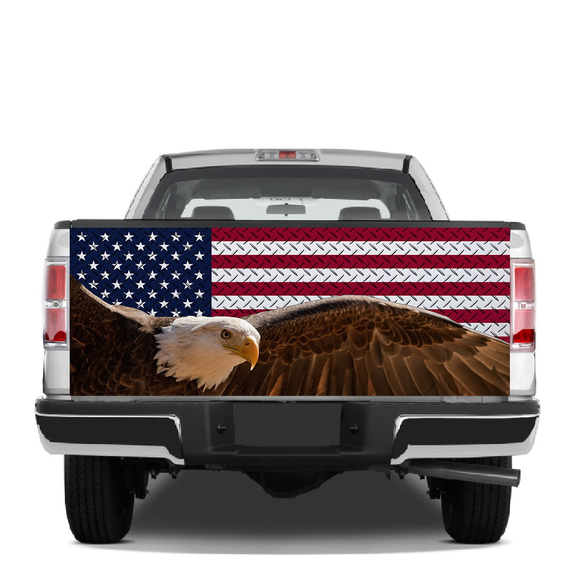 Petthouse | Eagle American Flag Steel Truck Tailgate Decal Flying Eagle Truck Decal American Patriot Gift