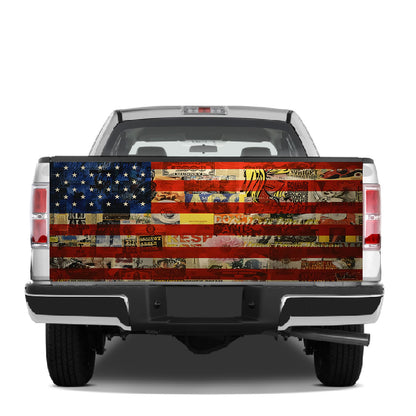 Petthouse | American Flag Graffiti Art Tailgate Wrap American Advertising Pictures Tailgate Cover Car Decor